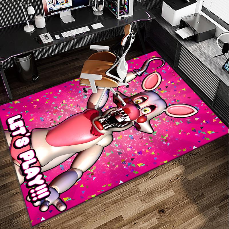 Five Nights Teddybär Büro Teppich Stuhlunterlage, Spielteppich, Geeignet für Eingangsbereich, Schlafzimmer, Wohnzimmer, Schreibtisch, Weihnachtsgeschenk