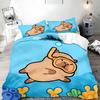 Cute Cartoon Capybara Duvet Pillowcase Bedding Set Adult Boy Girl Bedroom Decoration Children Gift Single Double Large Size