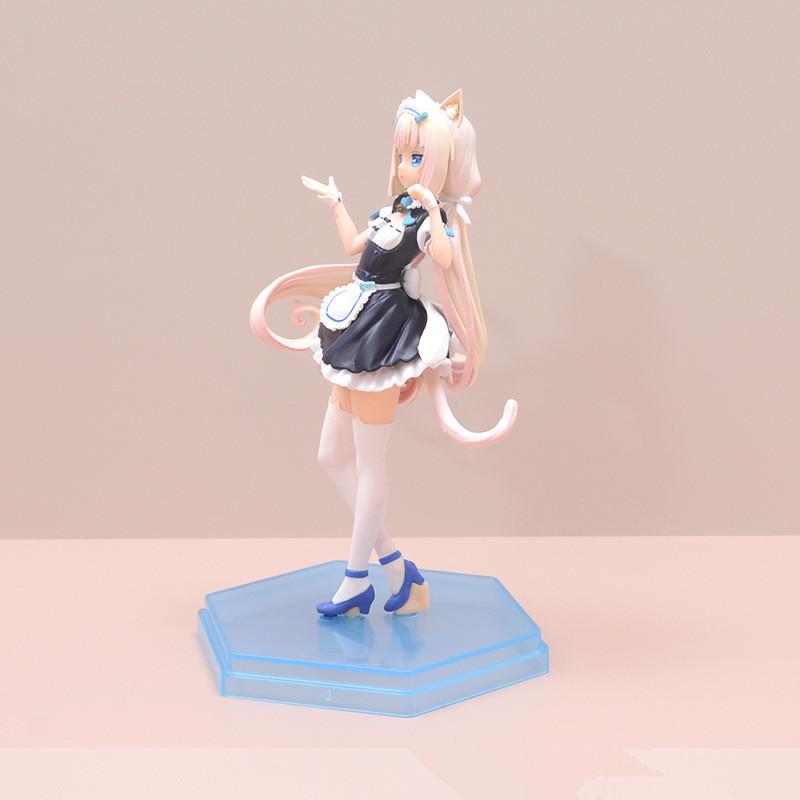 Long haired cute stockings girl Nekopara Chocola Vanilla PVC Action Figures Anime Figure Model Toys Collection Doll Gift