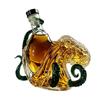 Yousheng Octopus Shaped Whiskey Decanter, 3D Blown Glass Wine Bottle with Stopper, 400ml Handmade Lead-Free Barware, Creative Bar Decor Gift for