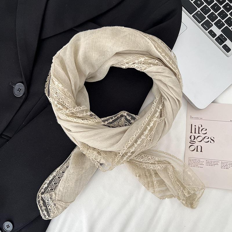 

Шелковый платок квадратный платок высококлассный модный литературный и художественный хлопок и лен ретро высококлассный тонкий многофункциональный платок-шаль шелковый платок абрикосовый