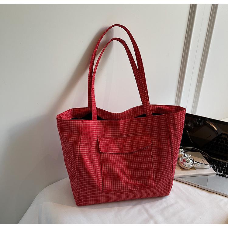 

Oxford cloth big bag women s 2025 autumn and winter new Korean version plaid handbag large capacity fashion shoulder tote bag