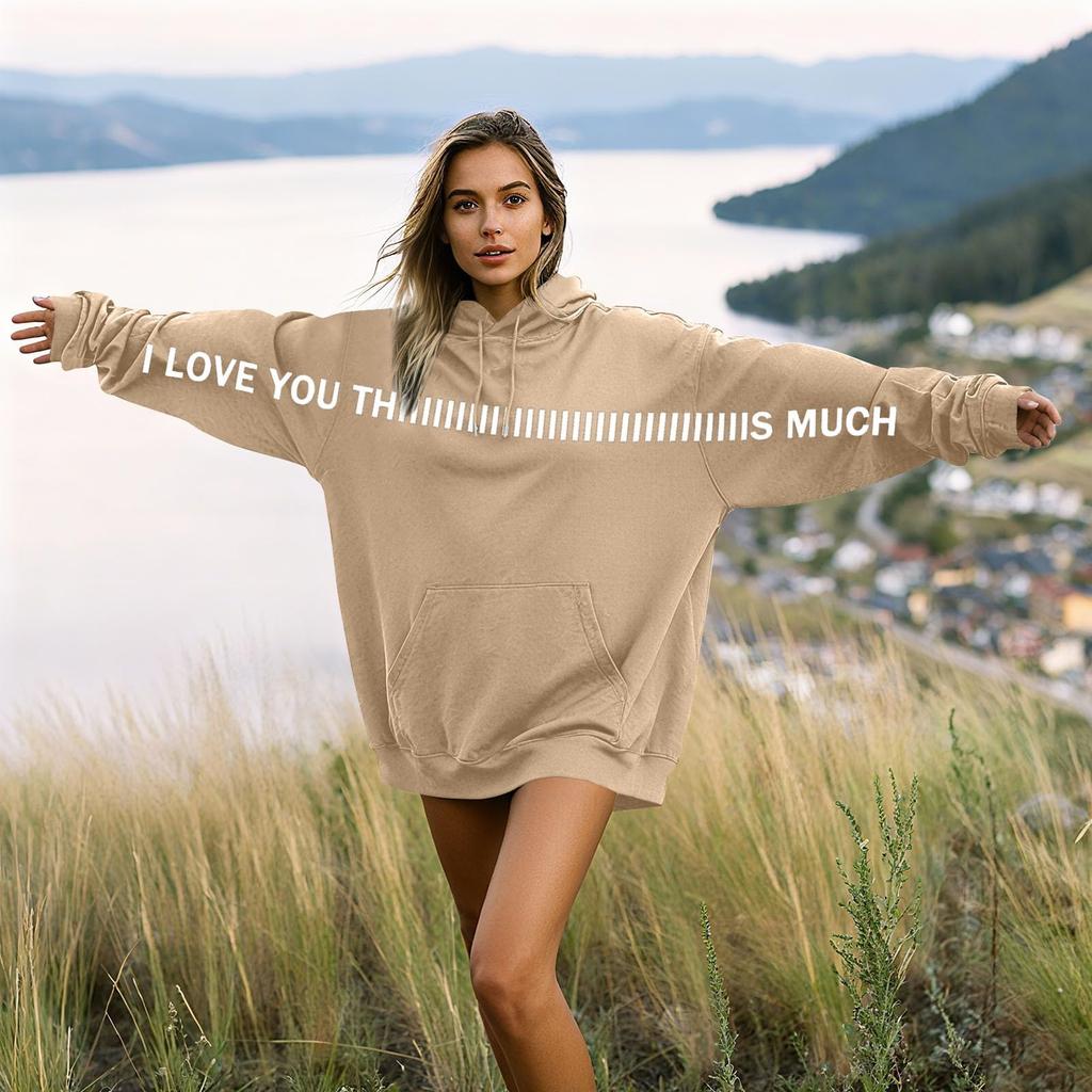 Damen Modisches Lässiges Langärmeliges Paare Buchstaben-Print Kapuzen-Sweatshirt