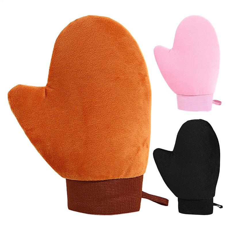 Tan Mitt Body Lotion Glove Self Tanning Mitt Double Sided Prevents Sticky Hands Applicator Portable Quick Dry Flocking Glove