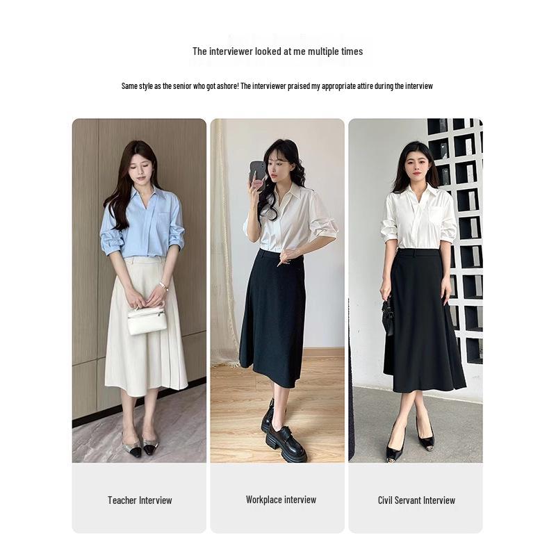 Women's Elegant V-Neck Lapel White Short-Sleeve Shirt, Chic Summer Style, Unique Design