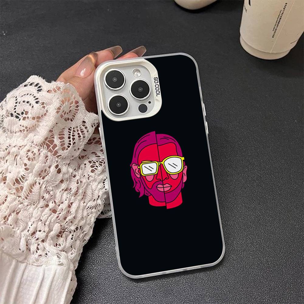 Hip Hop PNL QLF Rapper Fashion Frosted Phone Case For iPhone 17 16 15 14 Plus 13 12 11 Pro Max X Xs XR Silver Hard Cover