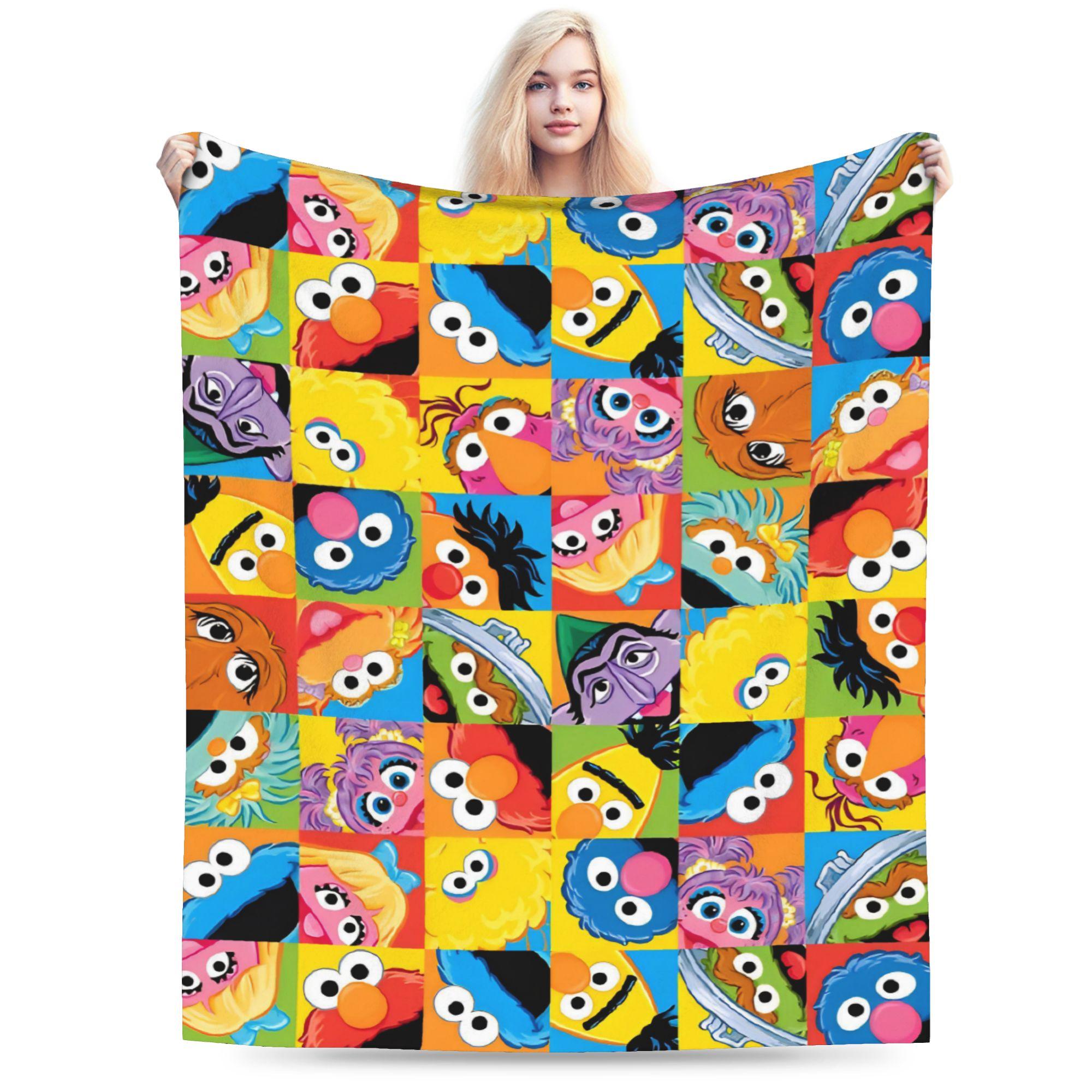 

Sesame Street Cartoon Blanket Elmo Lovely Flannel Funny Breathable Throw Blankets for Bedding Lounge Textile Decor 200x150cm 80x60in