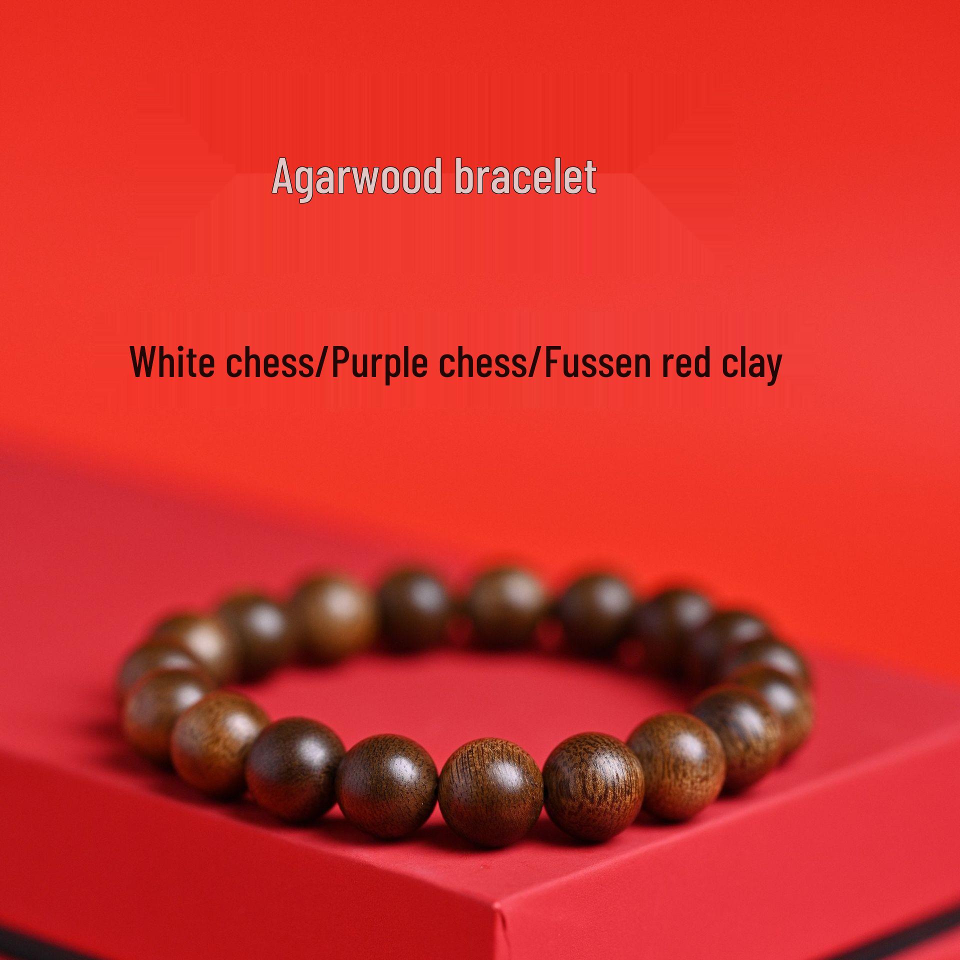 Nha Trang Agarwood Bracelet: White Qi, Purple Qi, Phu Son Red Soil - Jadeized, Natural Single Circle Nha Trang Purple Qi