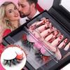 Colored Eyelash Nail Set Valentine'S Day Dense Curled False Eyelashes Activity Decorative Eyelashes