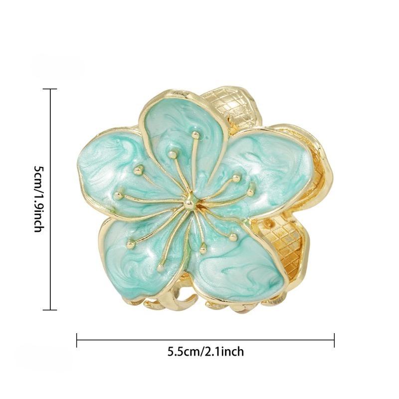 1pc Vintage Floral Hair Claw Clip for Women - Elegant & Romantic Hair Accessory with Multi-Color Flower Design