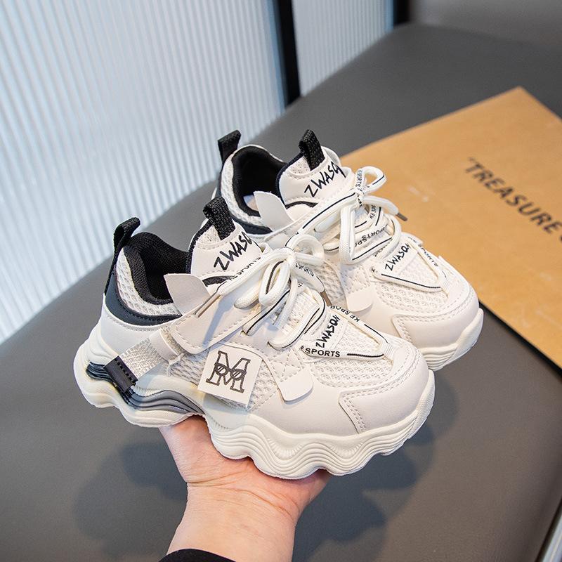 Girls' sneakers 2025 spring and autumn new breathable mesh children's running shoes medium and old girls' dad shoes