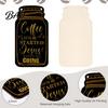 Housewarming Gift for Coffee Lovers 3Pcs Wooden Mason Jar Hanging Sign, Rustic Theme Wall Decor with Bar Sign Hemp Rope, Decorative Pendant Farmhouse