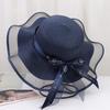 Summer Big Eaves Sunshade Straw Hat Korean Version Face Covering Seaside Vacation Sun Hat Foldable Temperament Spring and Summer Sunscreen Hat Women