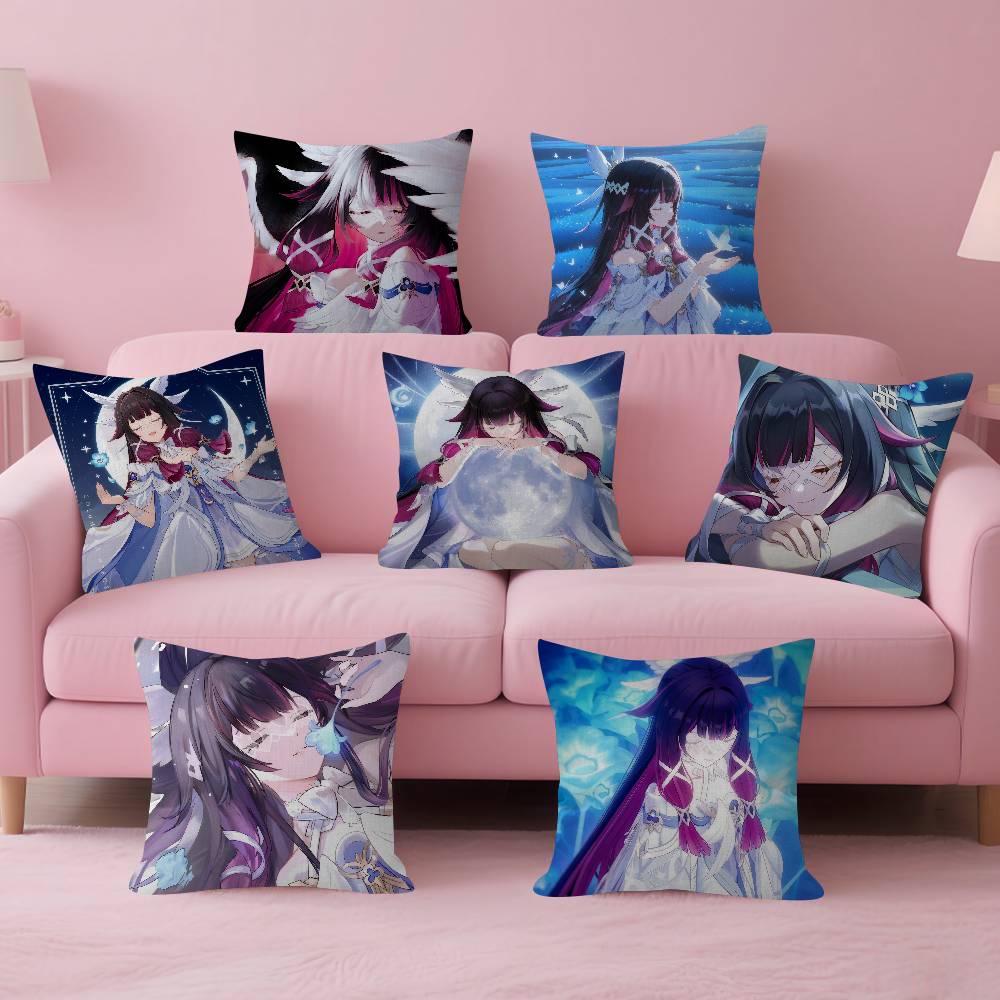 Game CColumbina Genshin cute Impact Pillow Gift Home Office Decoration Pillow Bedroom Sofa Car Cushion CoverPillow Case
