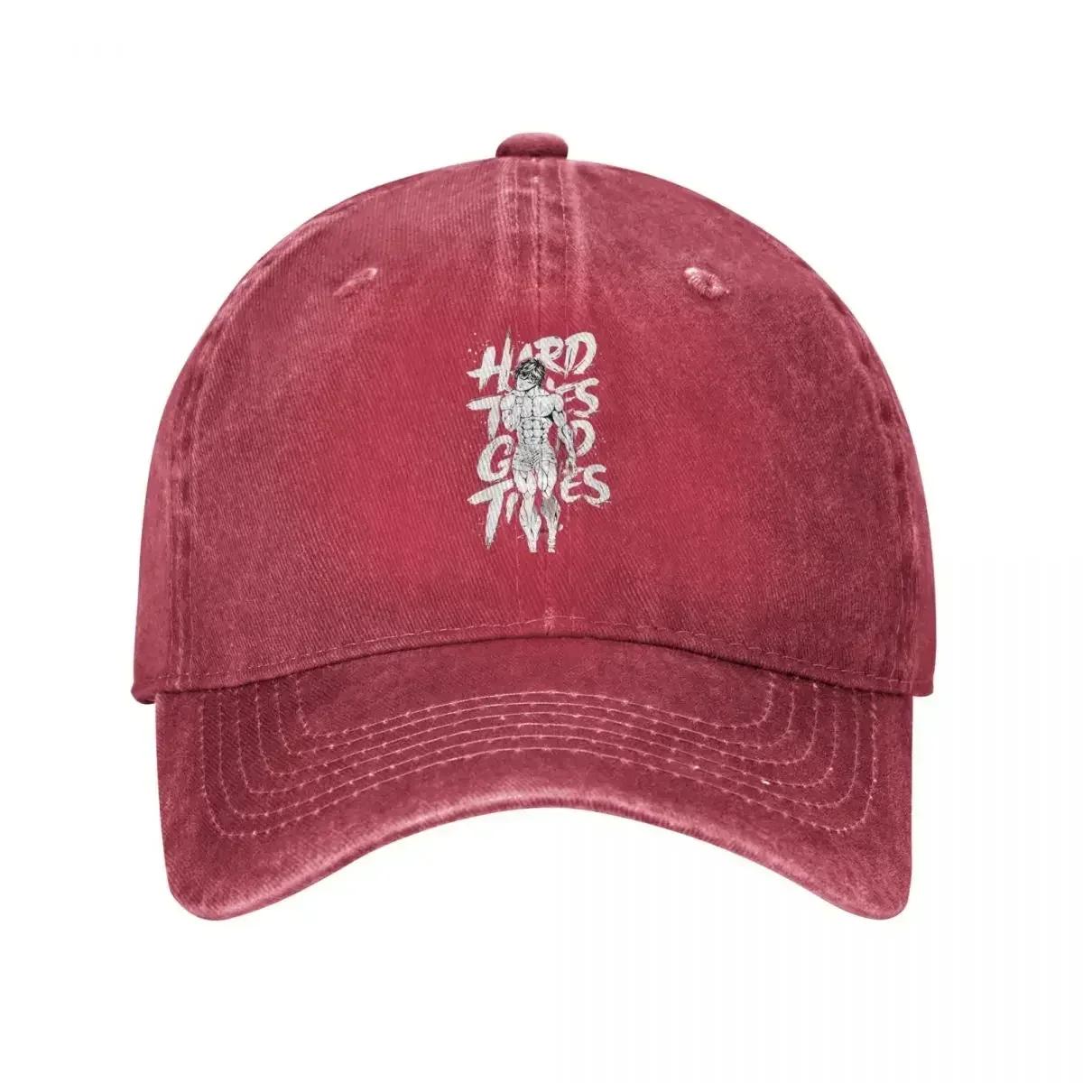 Classic Baki The Grappler Hanma Motivation Baseball Cap for Men Women Distressed Denim Washed Snapback Cap Martial Outdoor Hats One Size