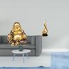Maitreya Buddha Abstract Fire Sculpture Feng Shui Tabletop Ornament Laughing Resin Flame