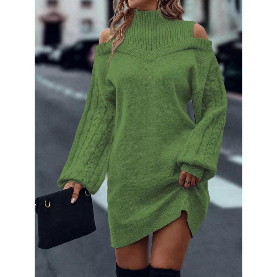 YYFS Women's Fashion Casual Fall Winter Solid Color Print Long Sleeve High Neck Sweaters