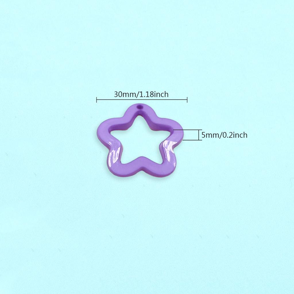 Home Candy Color 30mm Fashion Acrylic Pendants DIY Jewelry Material Pentagram Pendant for Necklace Earrings Making 20Pcs
