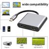 Aluminum USB C Adapter Dock Double HDTV 4K 60Hz Output Type C to HDTV Splitter for Double Monitors