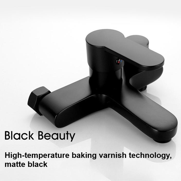 Bathtub Faucet Black Shower Faucet Mixing Valve Side-opening Triple Faucet Hot and Cold Mixer Faucet Bathroom Accessories