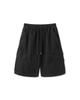 APOSTROPHE COMMA Washed Cargo Cotton Elastic Waist Half Pants_Khaki