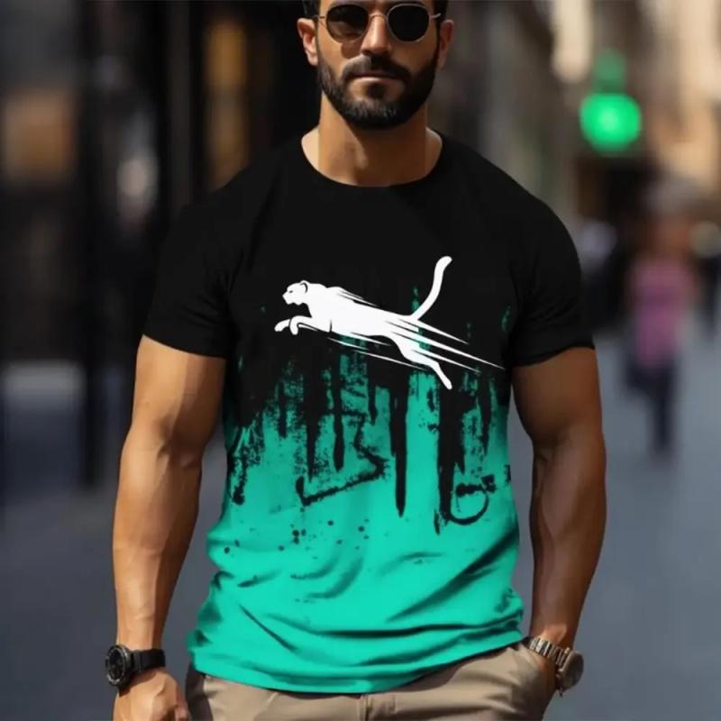 Funny Animal Graphic 3D Printed T-shirt For Men Causal Short Sleeve Oversized Pullover T-shirt Top Men's Tees Outdoor Clothing