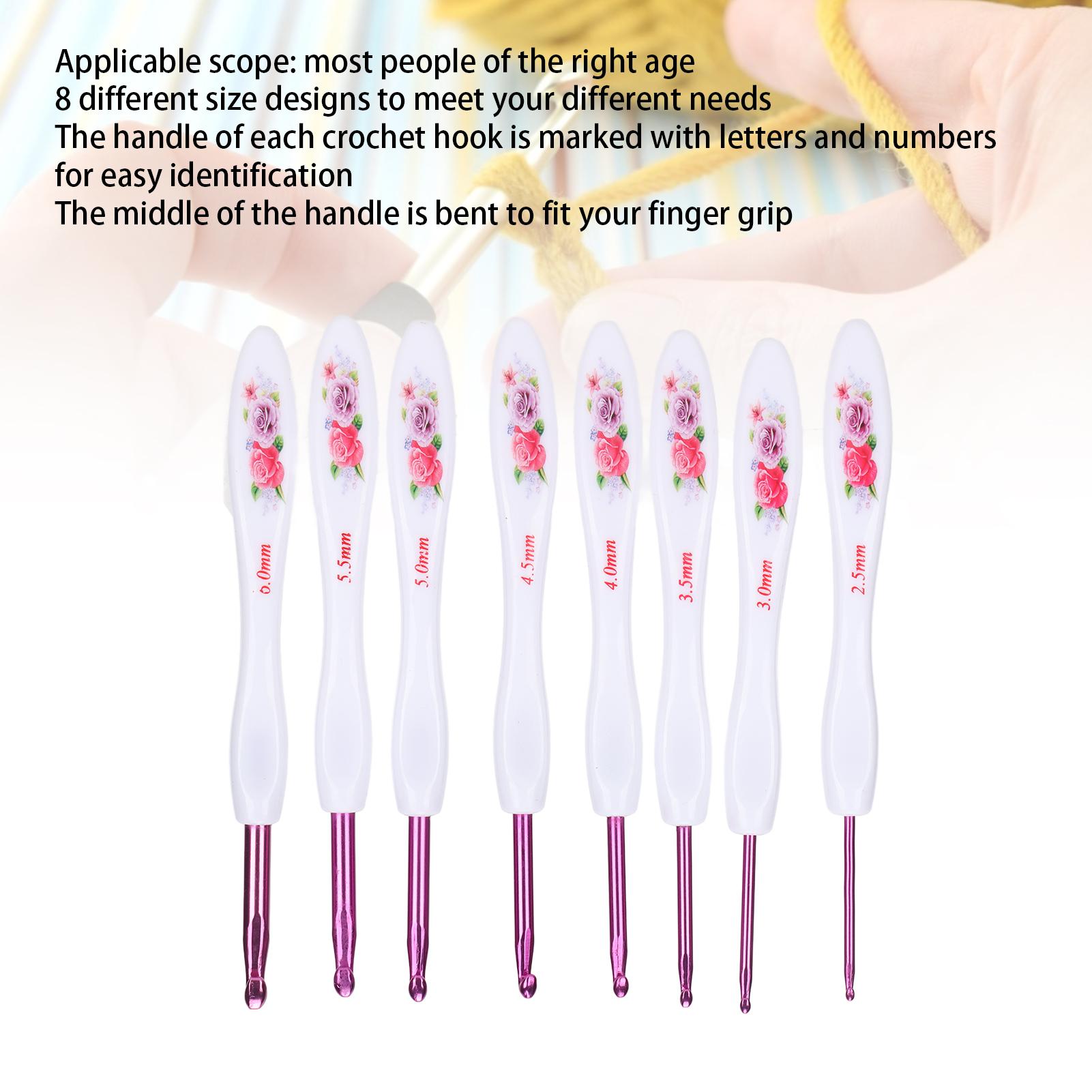 8pcs Crochet Hooks Curved Soft Handle Comfortable Portable Knitting Tool for Weaving Enthusiast
