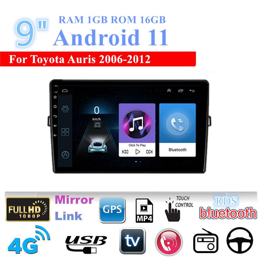 9'' Android 11 Stereo Radio GPS Head Unit Mirror Link For Toyota Auris 2006-2012