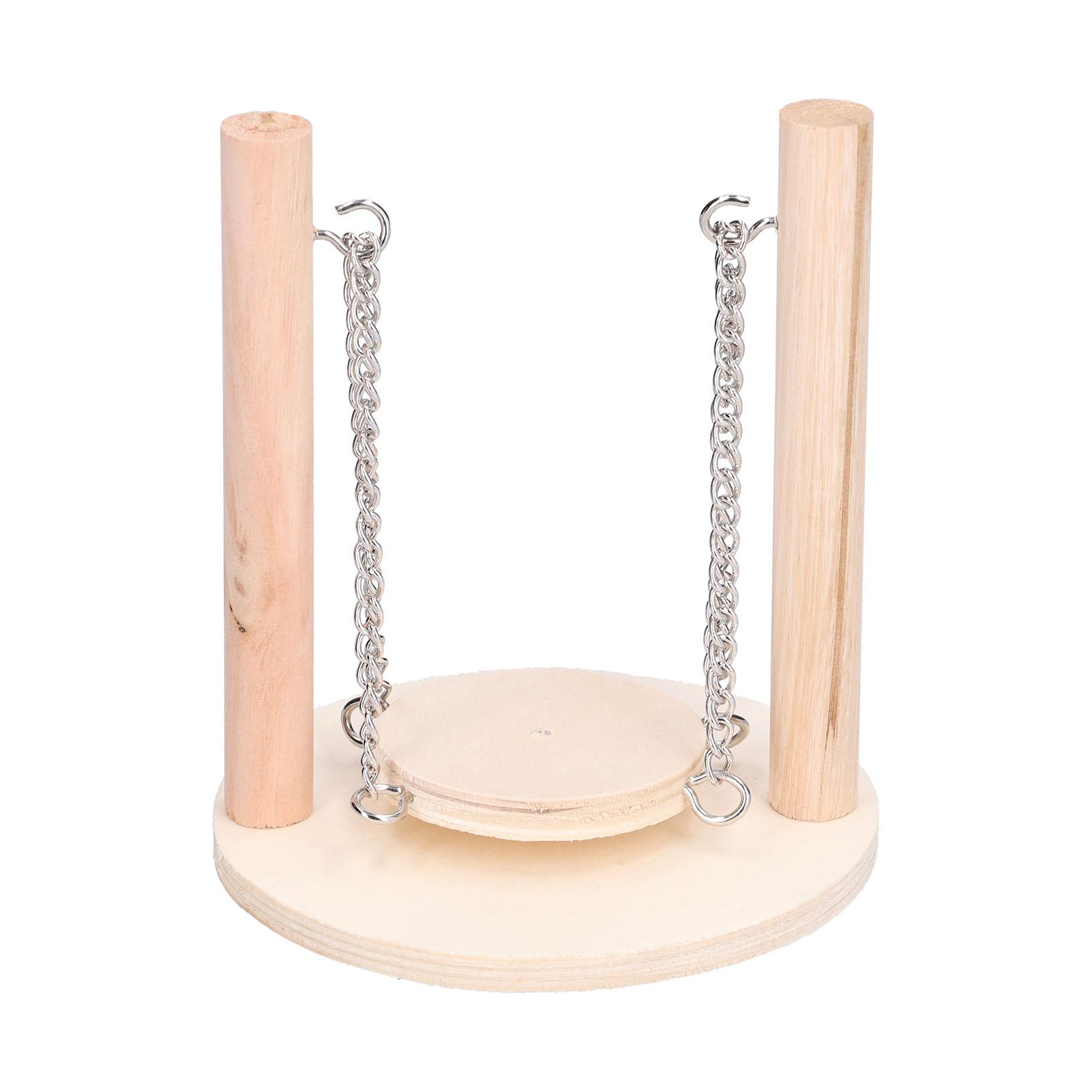 

Parrots Swing Toy Wooden Birds Perch Stand Birds Toy for Hamster Small Animal Supplies