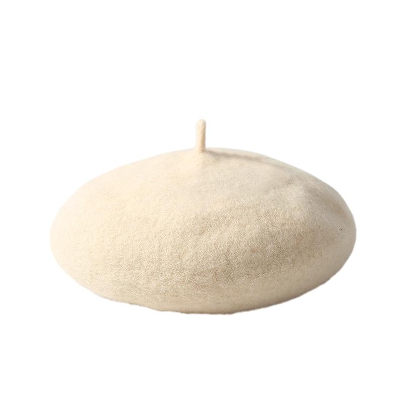 Autumn Winter Baby Girls Beret Hat Korean Warm Wool Hats for Kids Solid Color Toddler Infant Beanie Classic Children Accessories