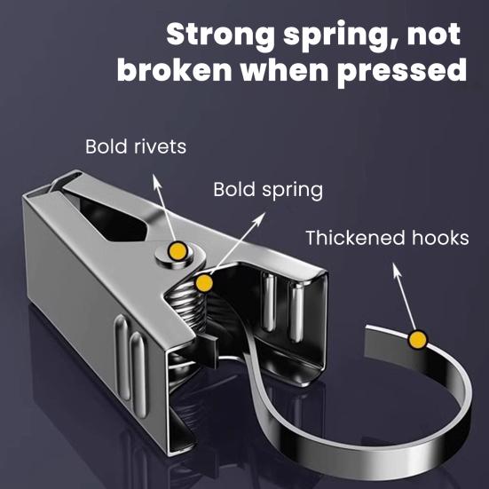 20Pcs Stainless Steel Hooks Clips Rustproof Weather-Resistant Multi-purpose Curtain String