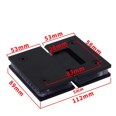 Stainless Steel Frameless Glass Black Door Hinge 90 Degrees of Bathroom Clamp Bathroom Folding Glass Clip Package Mail