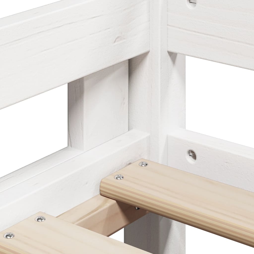 Bunk Bed with Canopy White 80x200 Cm Solid Pine Wood