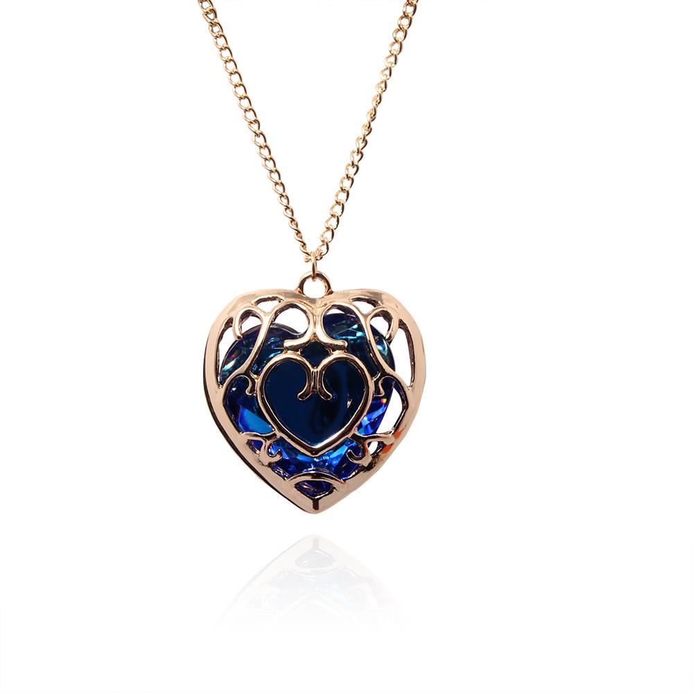 Of The Legend Zelda Hollow Out Heart Shaped Crystal Necklace For Cosplay Anime