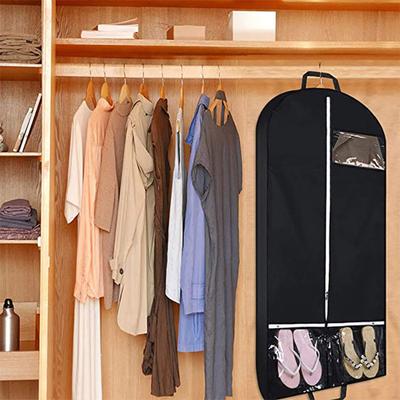Garment Bag Dust-proof Closet Storage Bag with 2 Pockets Suits Dresses Coats Cover Bag for Home Travel