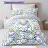 Easter Frieza Pattern Bedding Quilt Set Quilt Cover Pillowcase Home Decoration Birthday Gift (1 * duvet cover + 2 * pillowcase, without core)