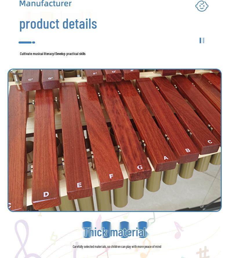 Professional Marimba Rosewood & Aluminum Xylophone, 32-37 Tone Percussion Steel Tongue Drum
