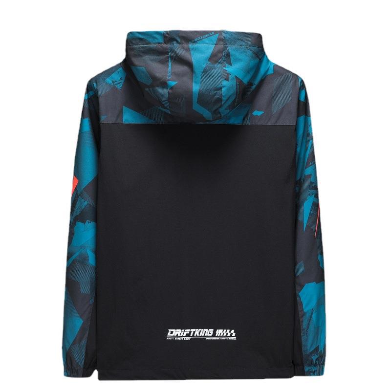 New Spring and Autumn Trend Men's Fashion Jacket Hong Kong Style Handsome Loose Casual Camouflage Hooded Jacket