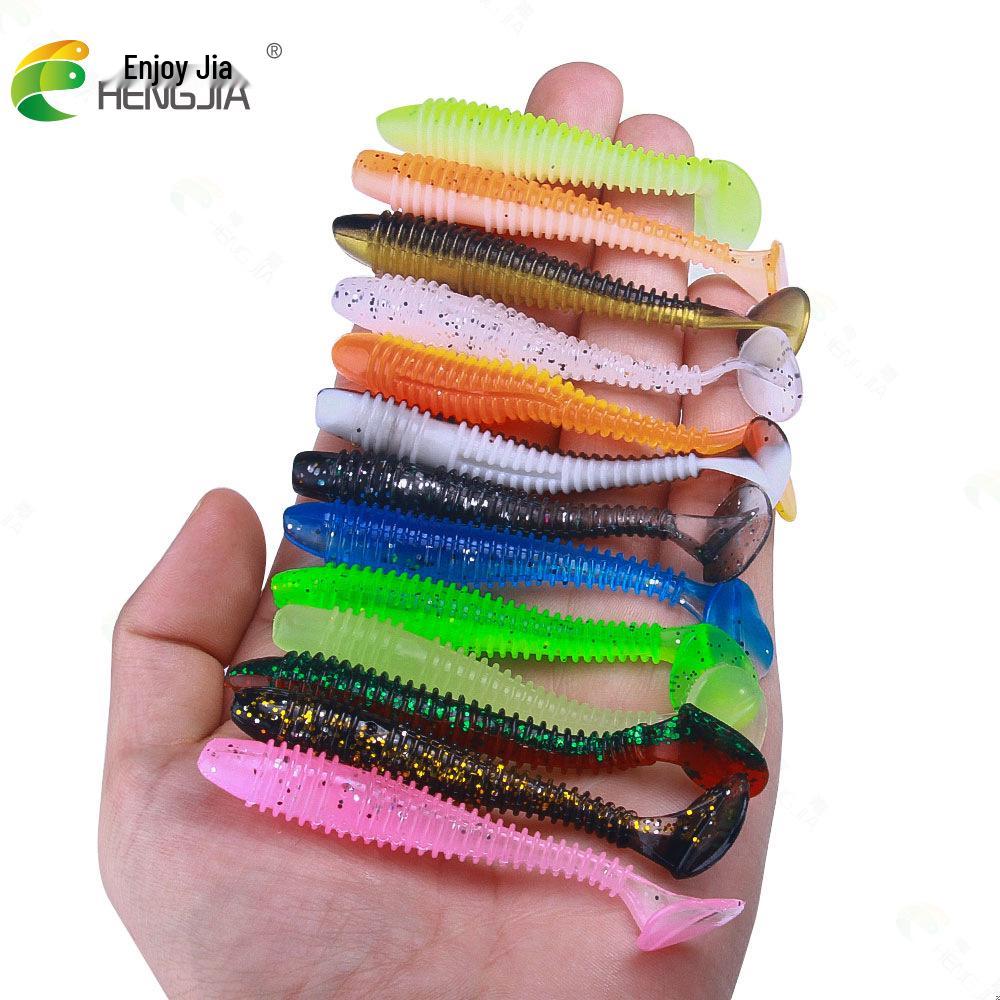 T-Tail Spiral Soft Bait Worm Set - Artificial Fishing Lure