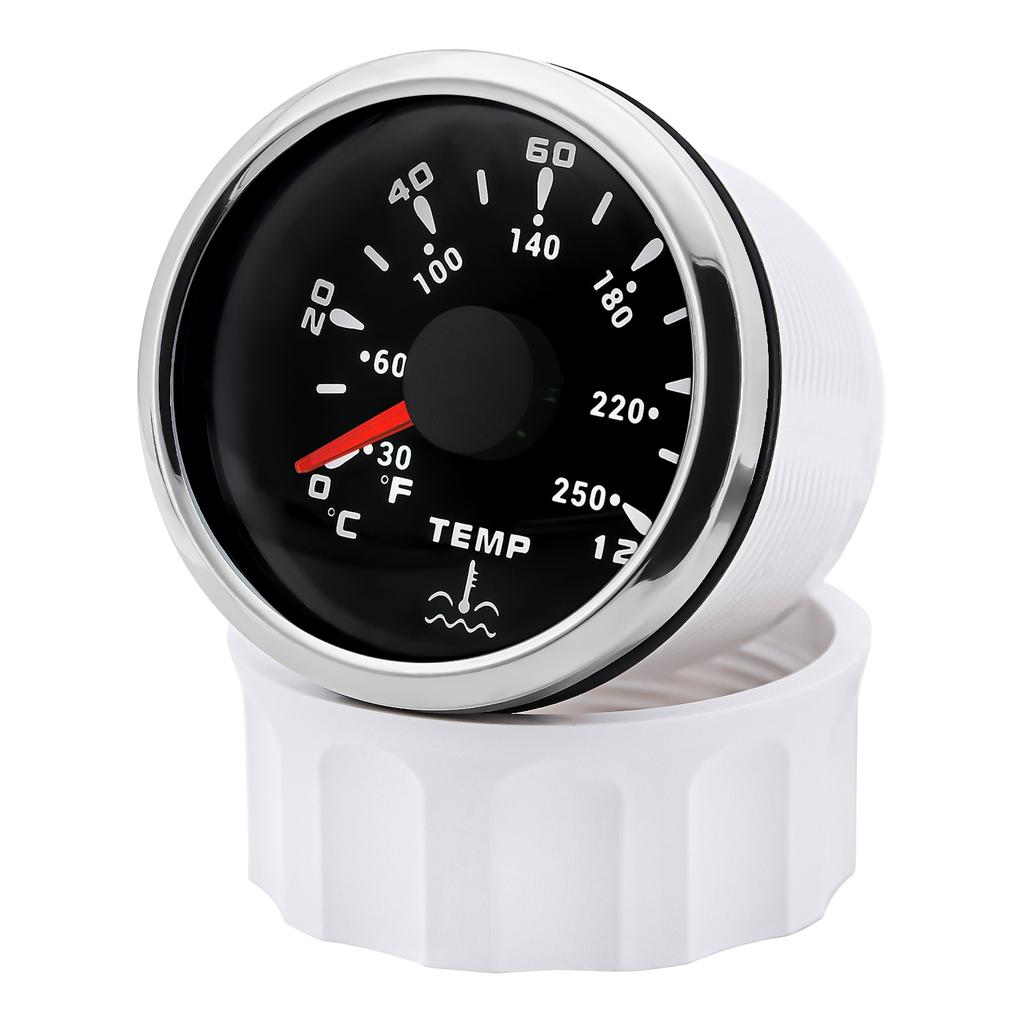 7 Colors Backlight Water Temperature Gauge 0-120 ℃ 30-250℉ Water Temp Indicator For Marine Boat Car Truck Waterproof 12V 24V Coolant Temperature