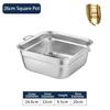 304 Stainless Steel Square Perforated Strainer Flat Bottom with Side Handles Colander for Washing Vegetables Marinating Tray