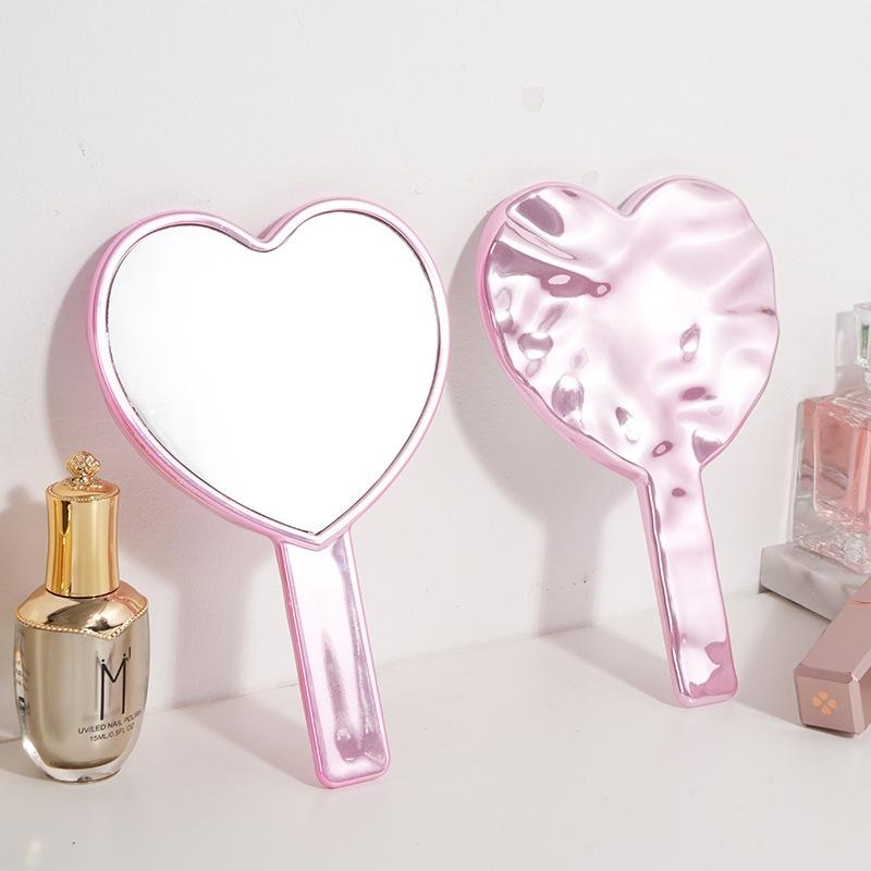 Eyelash Extension Handheld Makeup Mirror High Definition Heart Shape Hand Vanity Mirror For Women s Makeup Cosmetic Beauty Tools