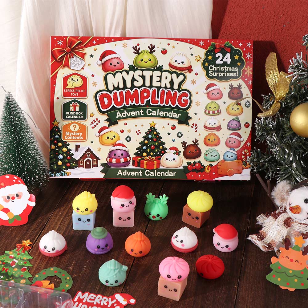 24Pcs Christmas Toy Squishy Pinch Toy Kit Dumpling Slow Rising Squeeze Toy Kids