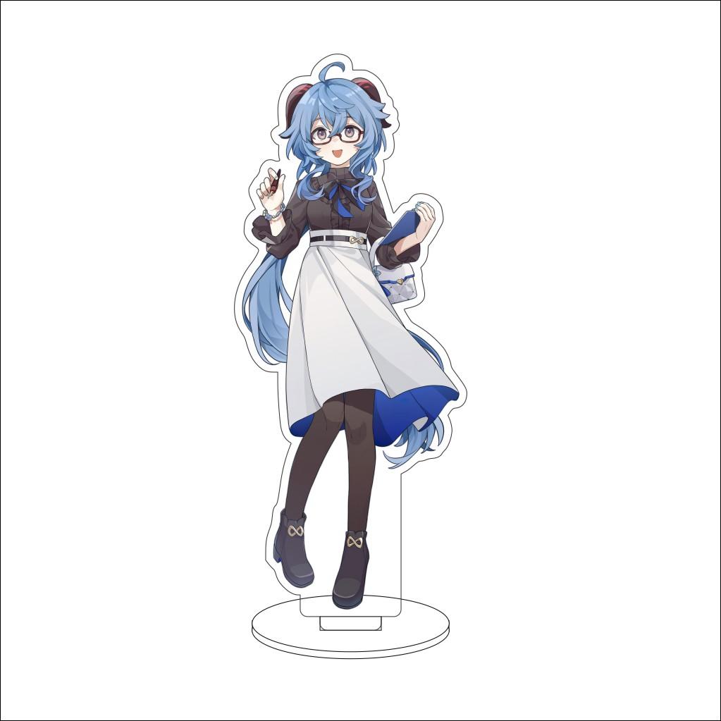 16CM Anime Genshin Impact Figure Stand Model  Ganyu Cute Desk Decor Standing Sign Gifts