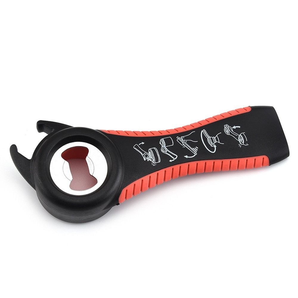 

Нескользящие пластиковые кухонные аксессуары Открывалка для бутылок Открывалка для банок Съемник стеклянных крышек Захват для крышек консервных банок красный/чёрный