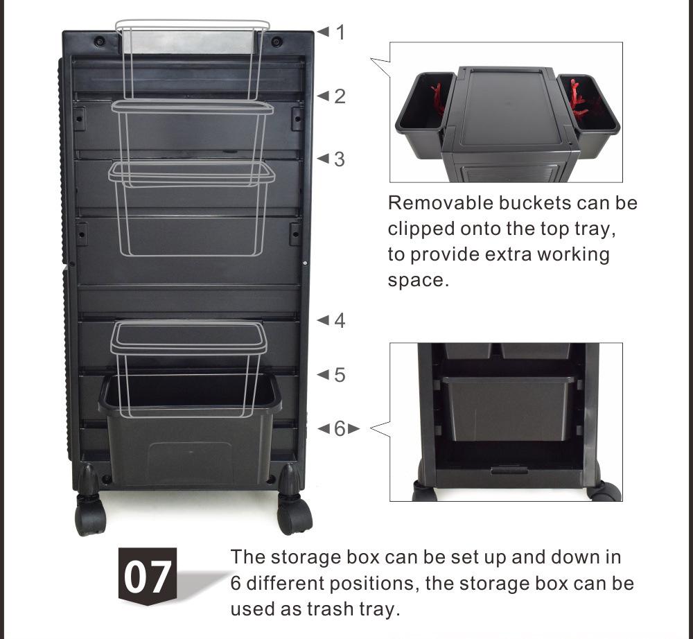 KingWin Hair Salon Storage Trolley: Drawer-Type Cart for Hairdressing Tools