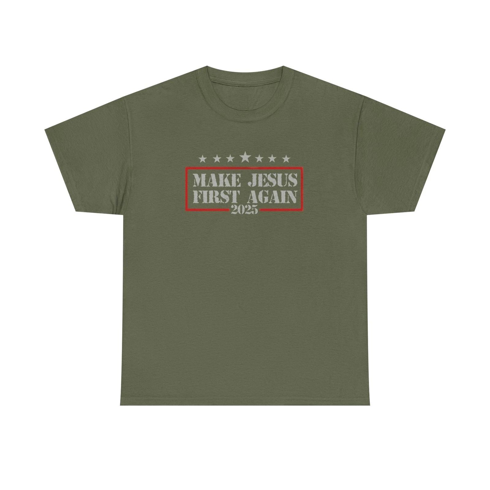 Make Jesus First Again Unisex Cotton Tee, Christian T-Shirt, Religious [...] XL