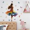 Oil Painting Style Ballet Girl Butterfly Wall Sticker - Self-adhesive and Removable for Wall Decoration In The Living Room