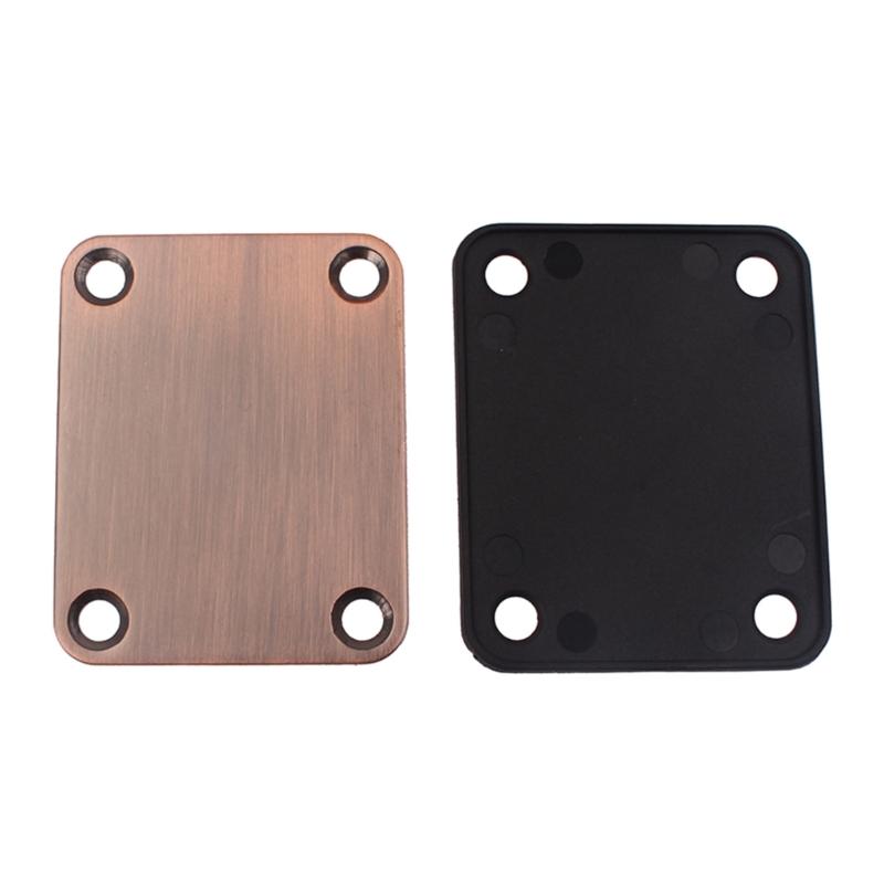 Metal Neck Plate Electric Guitar Bass Parts Replacements Kits 4 Holes Neck Plate