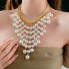 Female Personality Letter Pearl Tassel Necklace